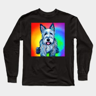 Scottish Terrier Dog Rainbow Painting Long Sleeve T-Shirt